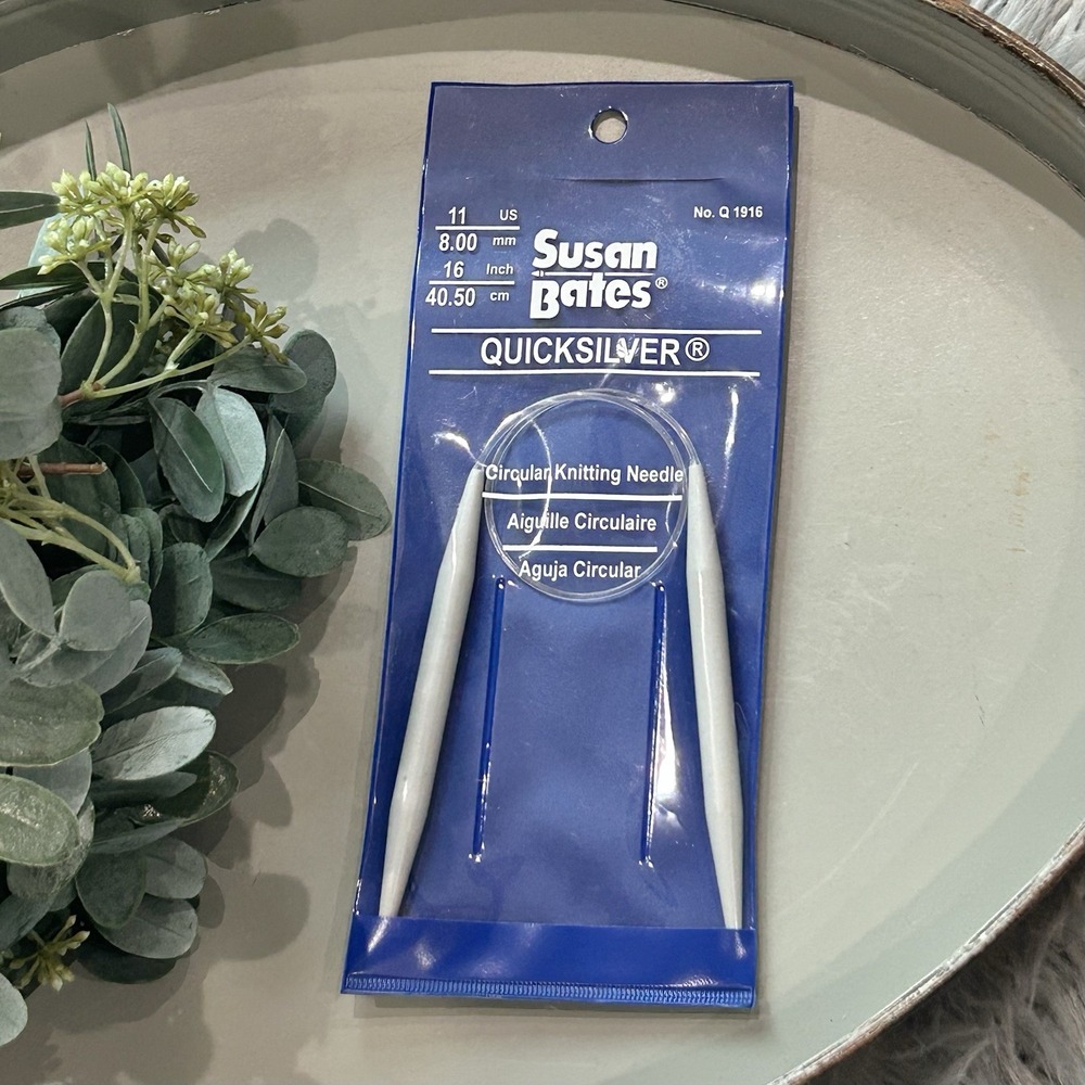 Susan Bates Quicksilver Circular Knitting Needle Size 11 - 8mm - 16inch - 40.5cm